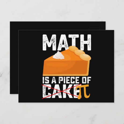 Math Is A Piece of Cake Pi Day Funny Postkarte (Vorne/Hinten)