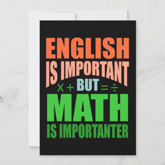 Math Is Importanter Teacher Mathematic Maths Einladung (Vorderseite)