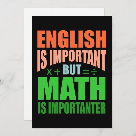 Math Is Importanter Teacher Mathematic Maths Einladung (Vorne/Hinten)