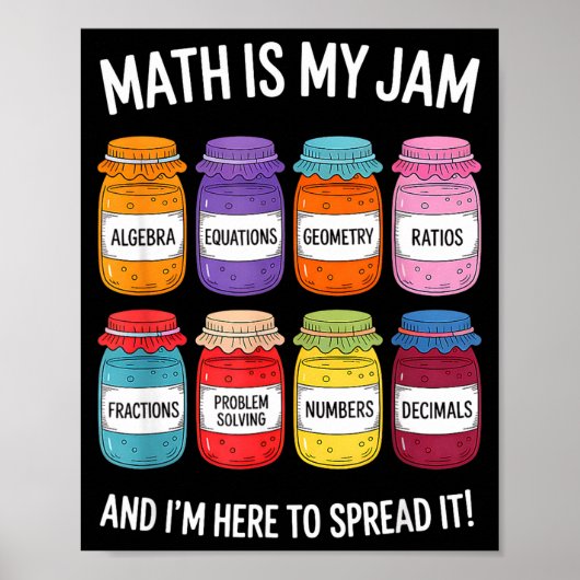 Math Is My Jam And Im Here To Spread It Funny Math Poster (Vorne)