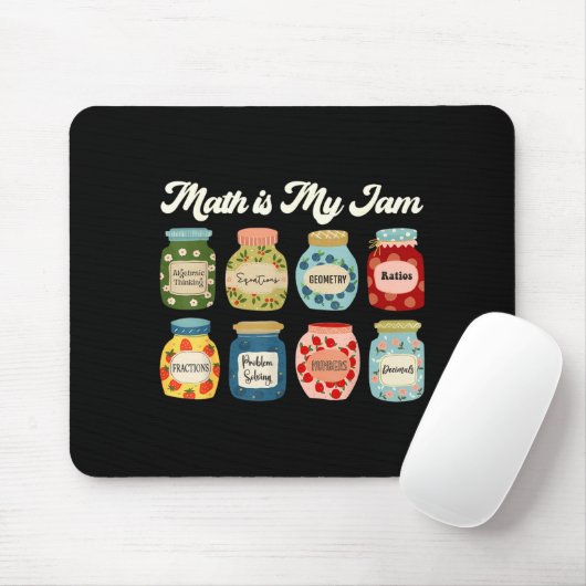 Math Is My Jam Teacher Shirt Stem Student Clroom Mousepad (Mit Mouse)