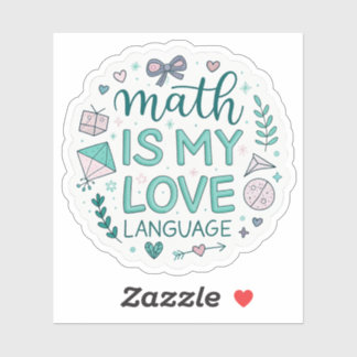 Math Is My Love Language | Cute Pastel Nerdy Stick Aufkleber
