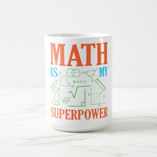 Math Is Superpower Teacher Mathematics Maths Kaffeetasse (Mittel)