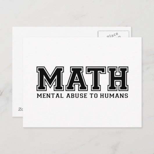 MATH ist ein psychischer Missbrauch für den Mensch Postkarte (Vorne/Hinten)