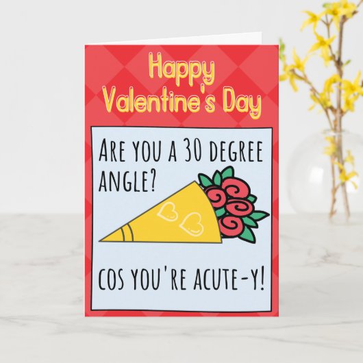 Math Joke Acute-y Funny Valentine Card Karte (Gelbe Blume)