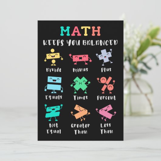 Math keeps you balanced einladung (Stehend Vorderseite)