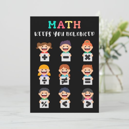 Math keeps you balanced einladung (Stehend Vorderseite)