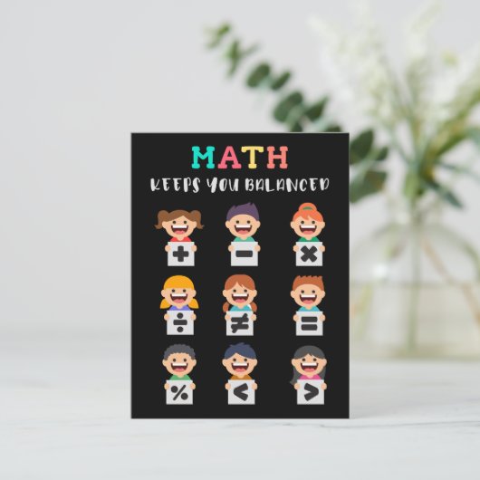 Math keeps you balanced postkarte (Stehend Vorderseite)