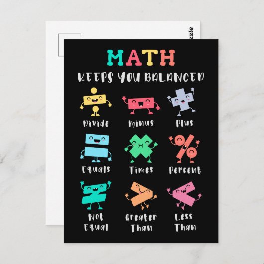 Math keeps you balanced postkarte (Vorne/Hinten)