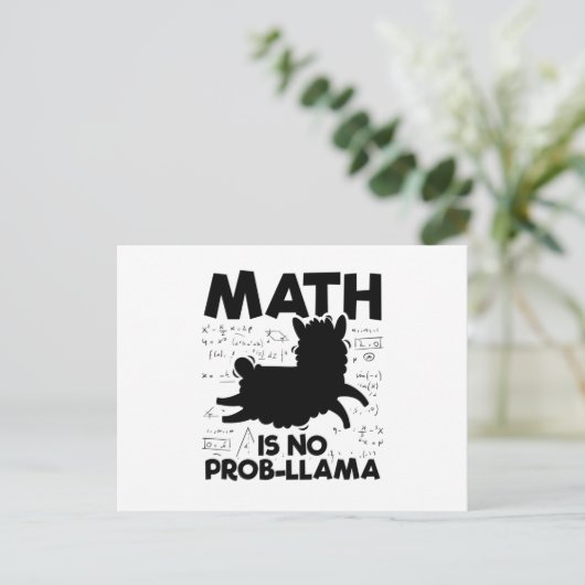 Math Lama | Mathematik Lehrer Schule Geschenkidee Postkarte (Stehend Vorderseite)