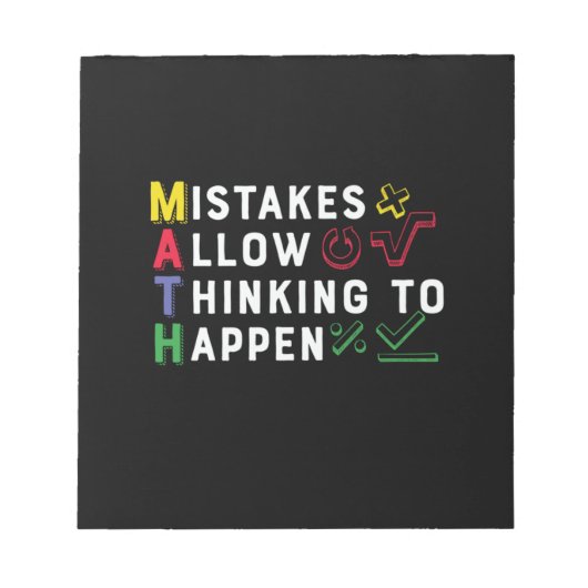 Math Lehrer Math Zulassen Happen Notizblock (Vorderseite)