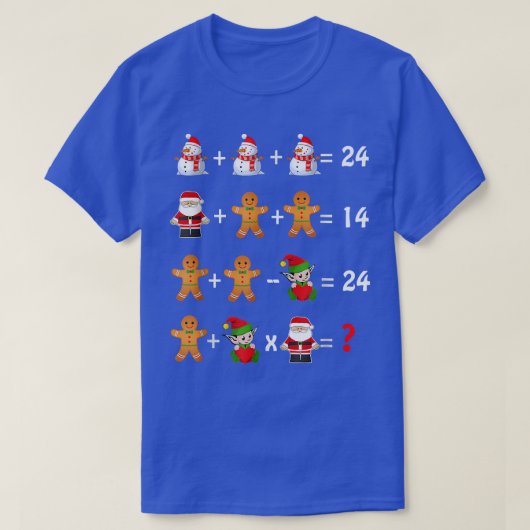 Math Lehrer Weihnachtsordnung Operation Quiz T-Shirt (Design vorne)