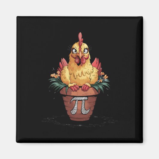 Math Liebhaber Geek 3.14 Lustiger Hühner-Topf Pi-T Magnet (Vorne)