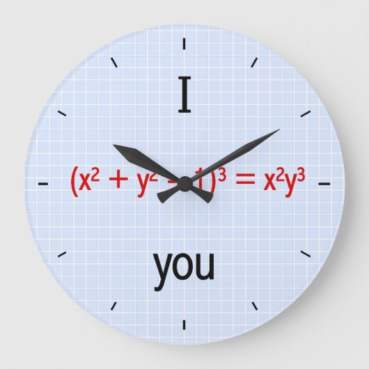 Math Love Formula Große Wanduhr (Vorderseite)