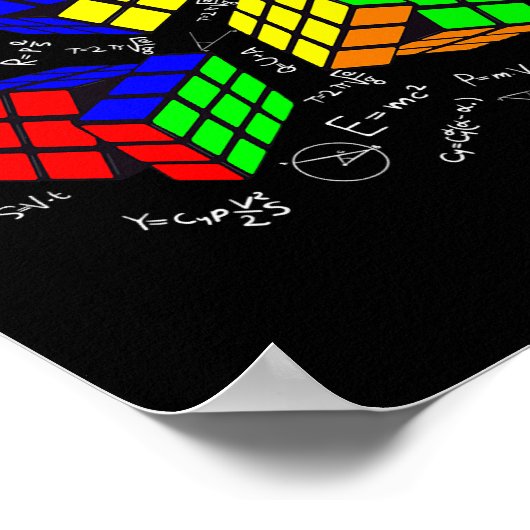 Math Lover Cuber Speed Cubing Puzzles Funny Cube G Poster (Ecke)