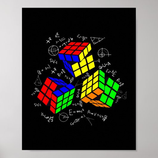 Math Lover Cuber Speed Cubing Puzzles Funny Cube G Poster (Vorne)