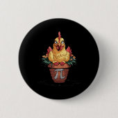 Math Lover Geek 3.14 Funny Chicken Pot Pi Day Button (Vorderseite)