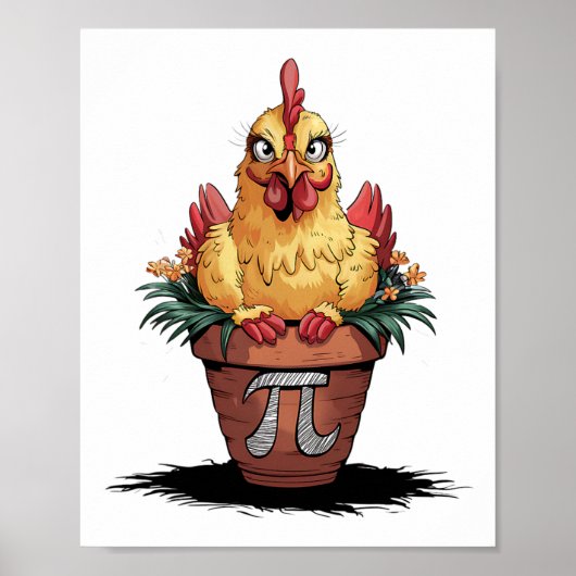 Math Lover Geek 3.14 Funny Chicken Pot Pi Day Poster (Vorne)