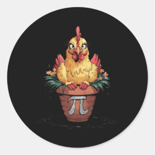 Math Lover Geek 3.14 Funny Chicken Pot Pi Day Runder Aufkleber