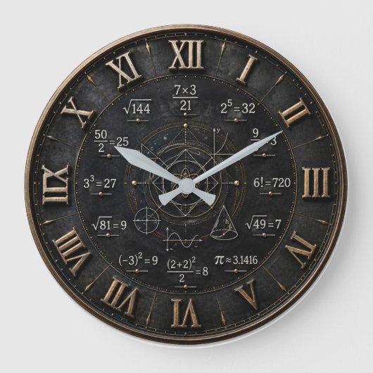 Math Mathematics Classroom Große Wanduhr (Vorderseite)