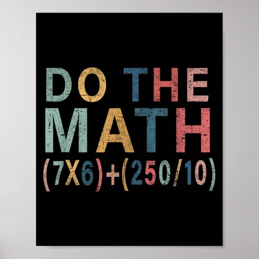 Math Meme Funny Gift For Teacher, Student Men Wome Poster (Vorne)