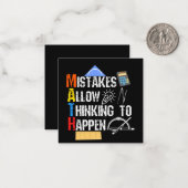 Math. Mistakes Allow Thinking To Happen Mitteilungskarte (Vorderseite/Rückseite Beispiel)