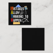 Math. Mistakes Allow Thinking To Happen Mitteilungskarte (Vorne/Hinten)