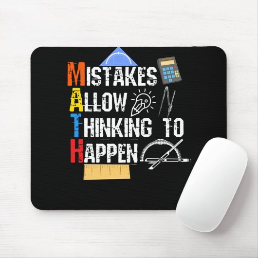 Math. Mistakes Allow Thinking To Happen Mousepad (Mit Mouse)
