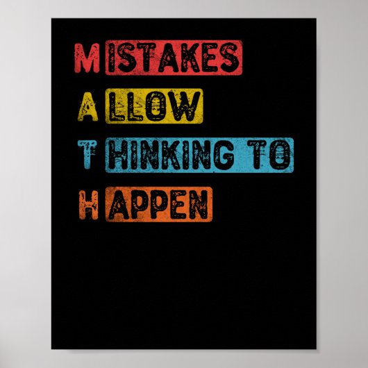 Math. Mistakes Allow Thinking To Happen Poster (Vorne)
