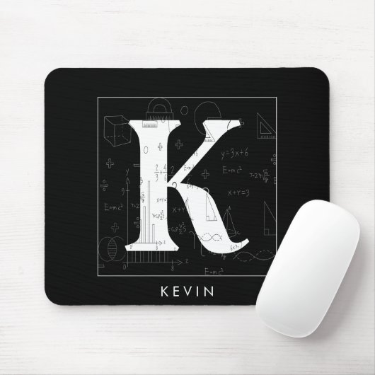 Math Monogram - Letter K Mousepad (Mit Mouse)