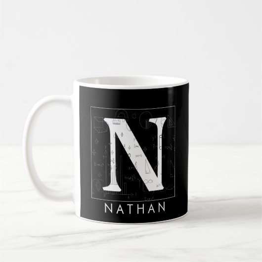 Math Monogram - Letter N-Tasse Kaffeetasse (Links)