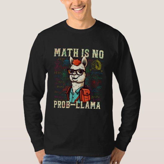 Math Nerd Geek Llama Animal Alpaca Mathematician M T-Shirt (Vorderseite)