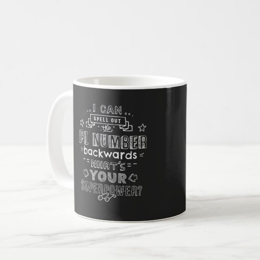 Math Nerd Superpower Pi Number Funny Kaffeetasse (Vorderseite Links)