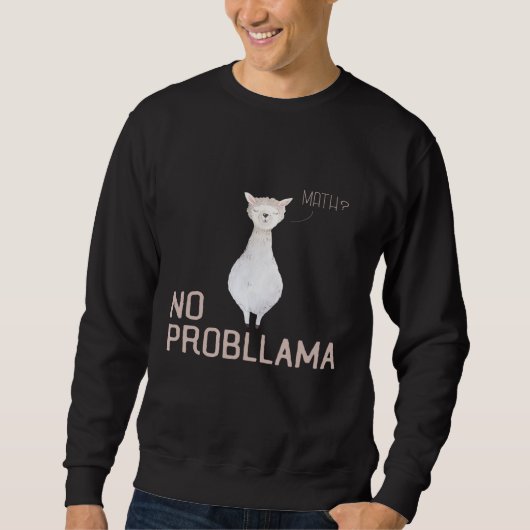 Math No Probllama Math Llama Pun Sweatshirt (Vorderseite)