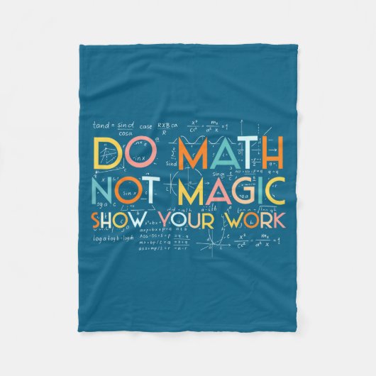 Math Not Magic Rechenarbeit Illustration Fleecedecke (Vorderseite)