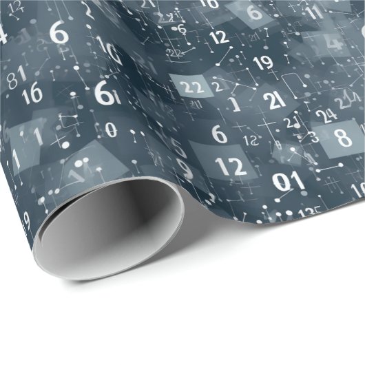 Math Numbers Abstrakt Geschenkpapier (Rolleneckpunkt)