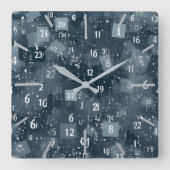 Math Numbers Abstrakt Quadratische Wanduhr (Vorderseite)