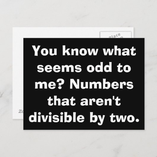 Math Odd Postcards Postkarte (Vorne/Hinten)
