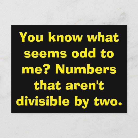 Math Odd Postcards Postkarte (Vorderseite)