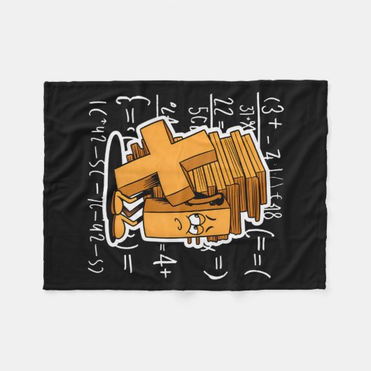 Math Overload Funny Equation Cartoon Fleecedecke (Vorderseite (Horizontal))