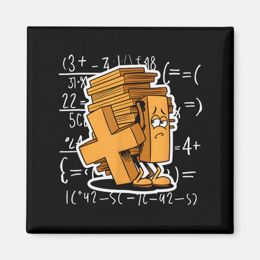 Math Overload Funny Equation Cartoon Magnet (Vorne)