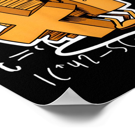 Math Overload Funny Equation Cartoon Poster (Ecke)