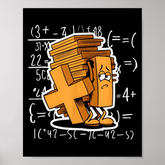 Math Overload Funny Equation Cartoon Poster (Vorne)