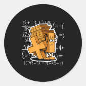 Math Overload Funny Equation Cartoon Runder Aufkleber (Vorderseite)
