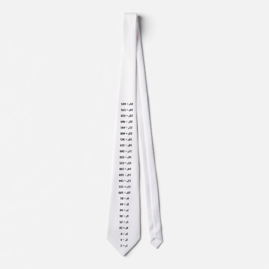 Math Perfect Squares Diagramm Zahlen 1 bis 25 Spaß Krawatte (Vorderseite)