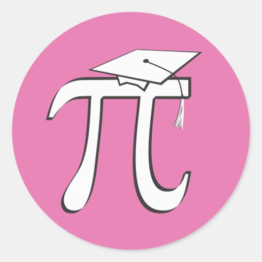 Math Pi Absolvent PINK Pi Grad Aufkleber (Vorderseite)