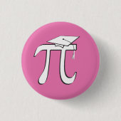 Math Pi Graduate - Rosa und Weiße Taste Button (Vorderseite)