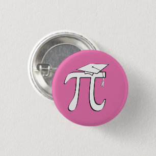 Math Pi Graduate - Rosa und Weiße Taste Button