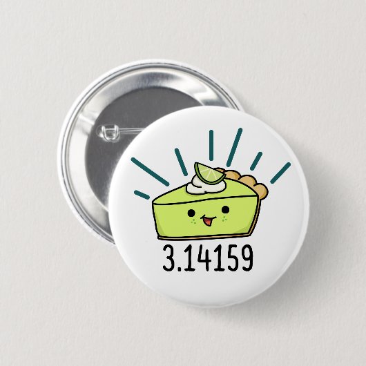 Math Pi Number Funny Pie Pun Button (Vorne & Hinten)