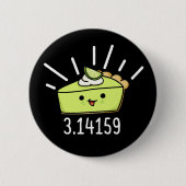 Math Pi Number Funny Pie Pun Dark BG Button (Vorderseite)
